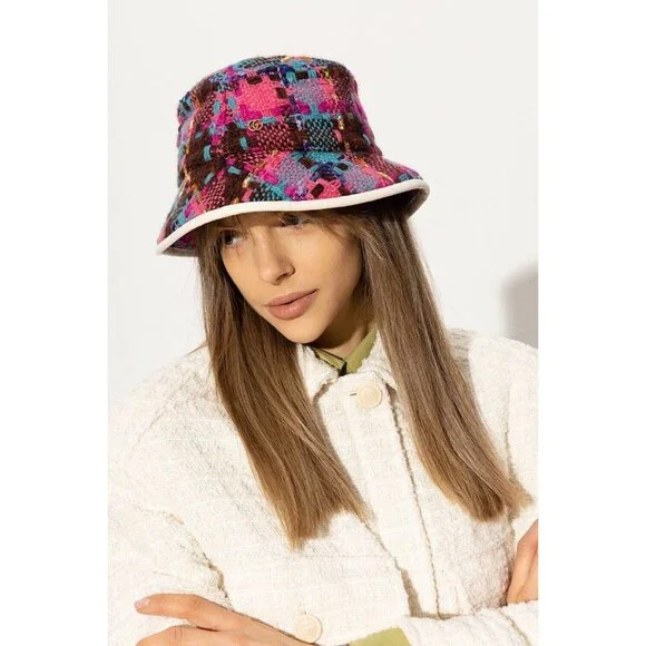 NWT GUCCI GG Elevation Tweed Spicy Multicolor Hat M 57 cm NWT GUCCI GG Elevation Tweed Spicy Multicolor Hat Bucket M  main image 2